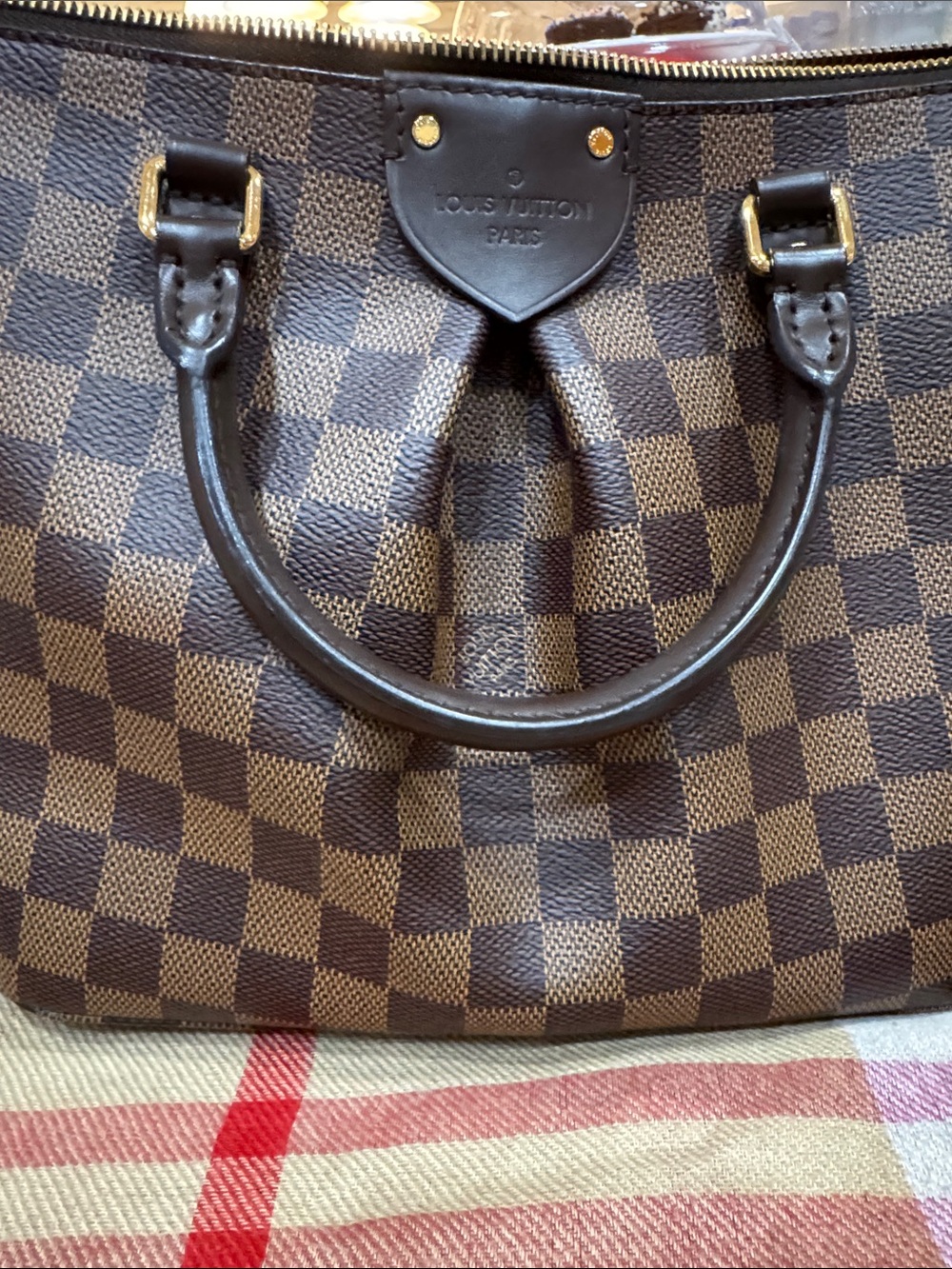Louis Vuitton Brown Checkered Tote Bag